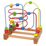 Labirintul Maze cu trasee colorate Joc Educațional din Lemn de indemanare, de condus bile pe trase suspendate elicoidale